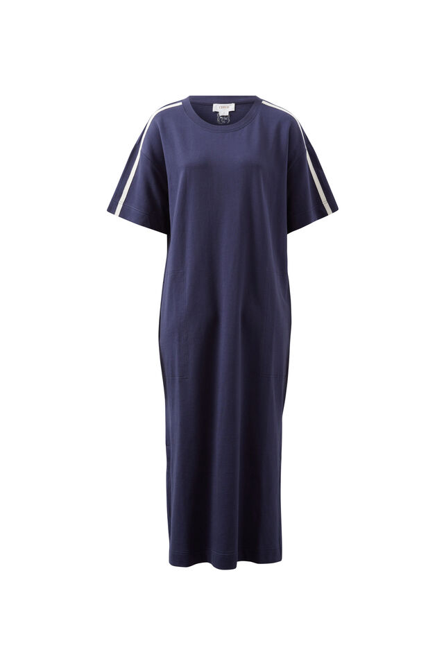 Charlotte Midi Terry Dress, NEW NAVY SIDE STRIPE