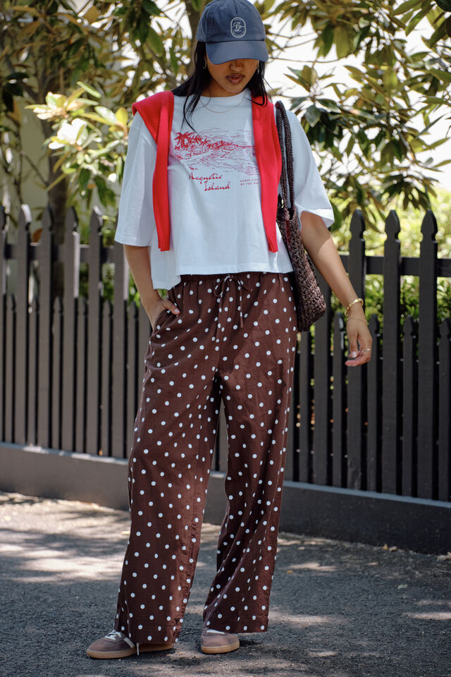 Resort Pant, CHOC POLKA DOT