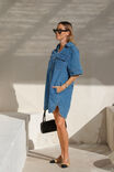 Relaxed Shirt Dress, FRESH INDIGO - alternate image 4