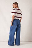 Andie Wide Leg Drawstring Pant, MID INDIGO - alternate image 3