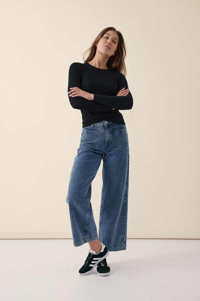 Ls Teeny Tee In Bamboo, BLACK