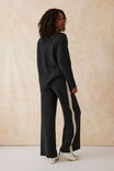 Side Stripe Soft Knit Pant, BLACK/OATMEAL STRIPE - alternate image 4
