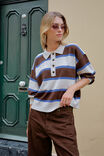 Jessa Rugby Knit, CHOCOLATE STRIPE - alternate image 1