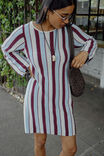 Chloe Stripe Knit Mini Dress, BLUE WINE STRIPE - alternate image 6