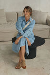 Long Sleeve Yoke Detail Midi Dress, VINTAGE BLUE - alternate image 4