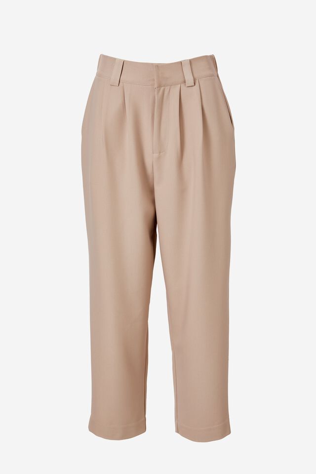 Tapered Pant In Recycled Blend Jf, WARM TAUPE