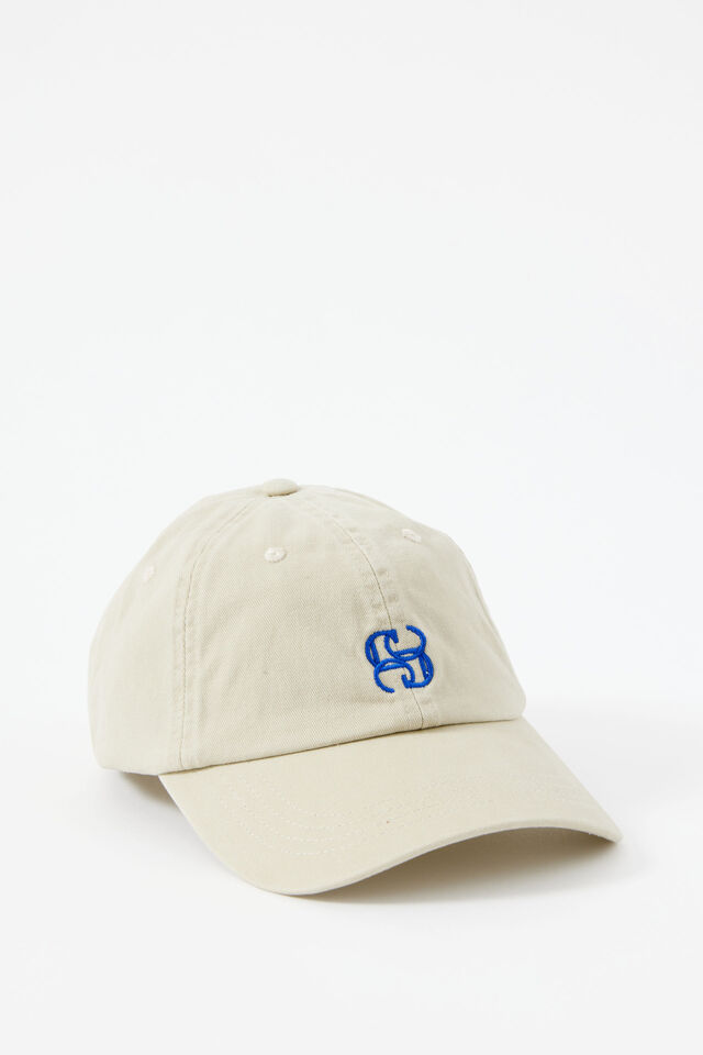 Pip Everyday Cap, STONE/BLUE MONOGRAM EMBROIDERY