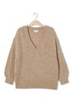 Deep Vee Sweater In Alpaca Wool Blend, CAMEL