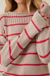Ladder Stitch Knit, STRING/HERITAGE RED STRIPE - alternate image 6
