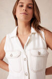 Sleeveless Panelled Midi Shirt Dress, FRESH ECRU TWILL - alternate image 4
