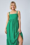 Linen Summer Midi Dress, KELLY GREEN