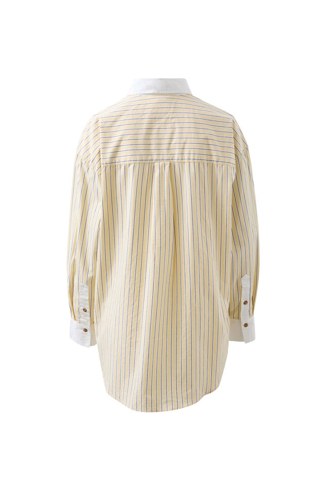 Peta Oversized Shirt, SUNNY YELLOW STRIPE WHITE COLLAR