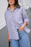 Peta Oversized Shirt, BLUE CHOCOLATE CHECK - alternate image 1