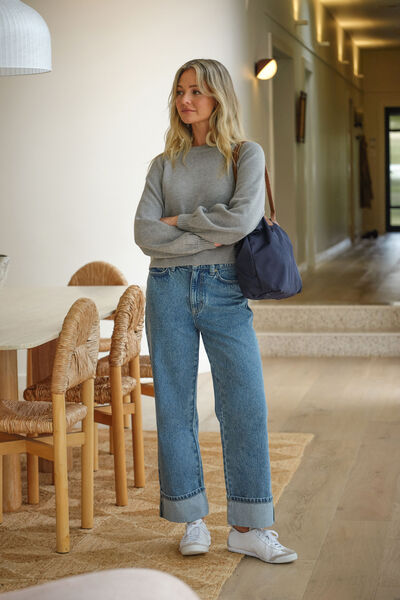 Loose Cuff Jean, WORN BLUE