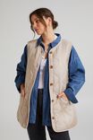 Recycled Quilted Shell Vest, LATTE - alternate image 1