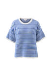 Nina Boxy Knit Tee, SUMMER BLUE STRIPE - alternate image 2