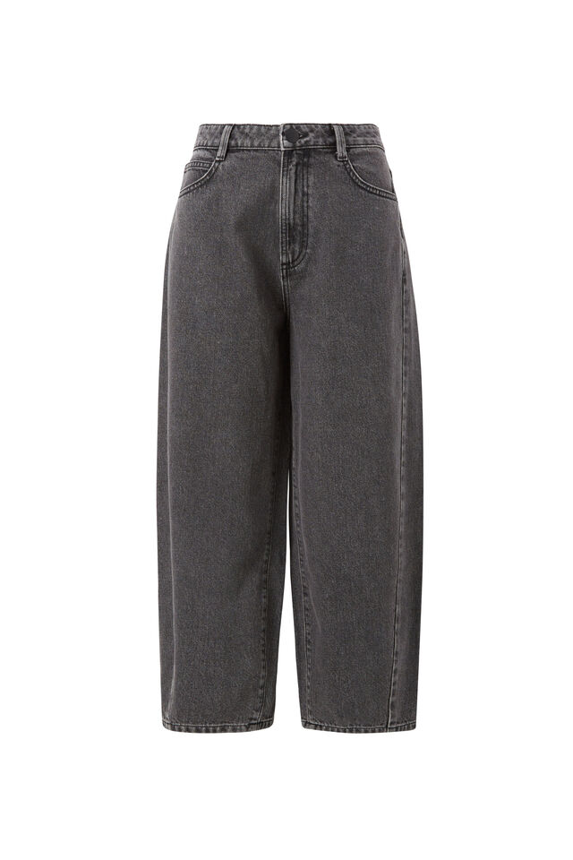Tapered Barrel Jean, FADED BLACK
