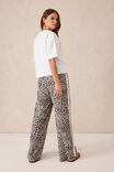 Relaxed Drawstring Pant, LEOPARD LINEN BLEND - alternate image 4