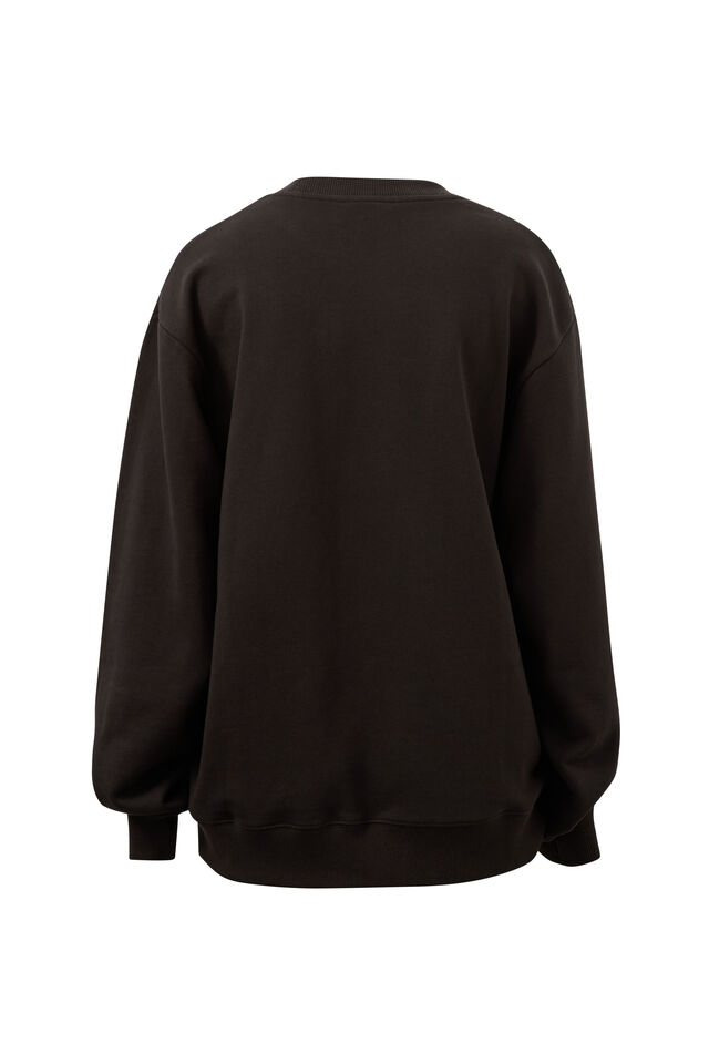 Isla Oversized Slouchy Crew, PHANTOM/WHITE HERITAGE OUTLINE