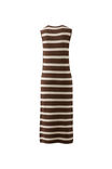 Margot Mesh Knit Tank Midi Dress, CHOC STRIPE - alternate image 3