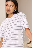 Stevie Slouchy Tee, WHITE/PHANTOM STRIPE - example image 6