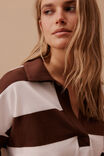 Shelby Slouchy Rugby Top, WARM ECRU CHOC STRIPE - alternate image 5