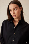 Oversized Shirt, BLACK ORGANIC COTTON - alternate image 6