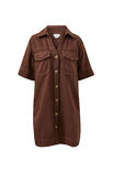 Bonnie Relaxed Shirt Dress, CHOCOLATE - example image 2