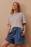 VANILLA/PHANTOM FINE STRIPE MONOGRAM
