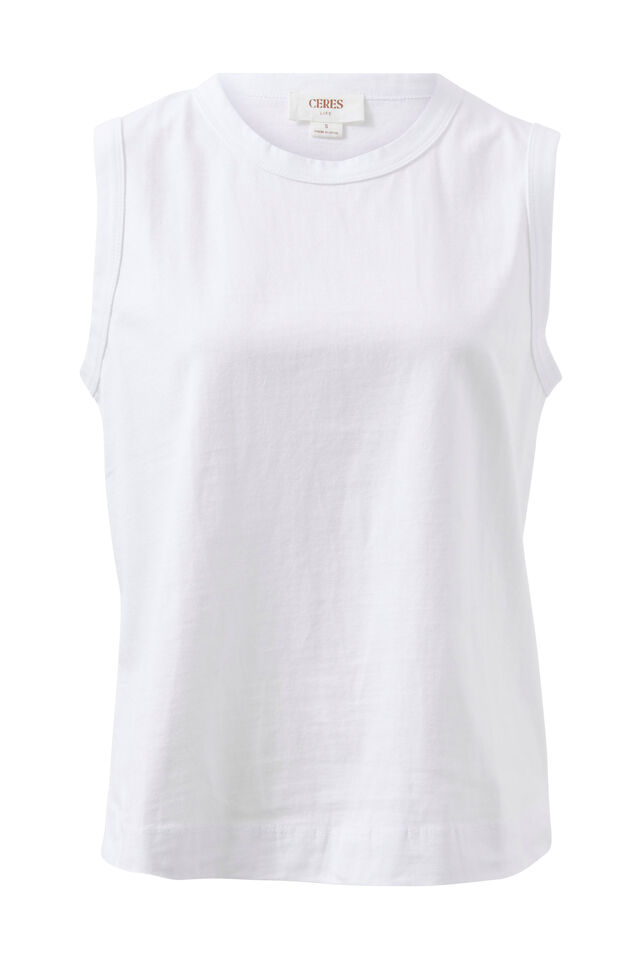 Tara Boxy Tank, WHITE