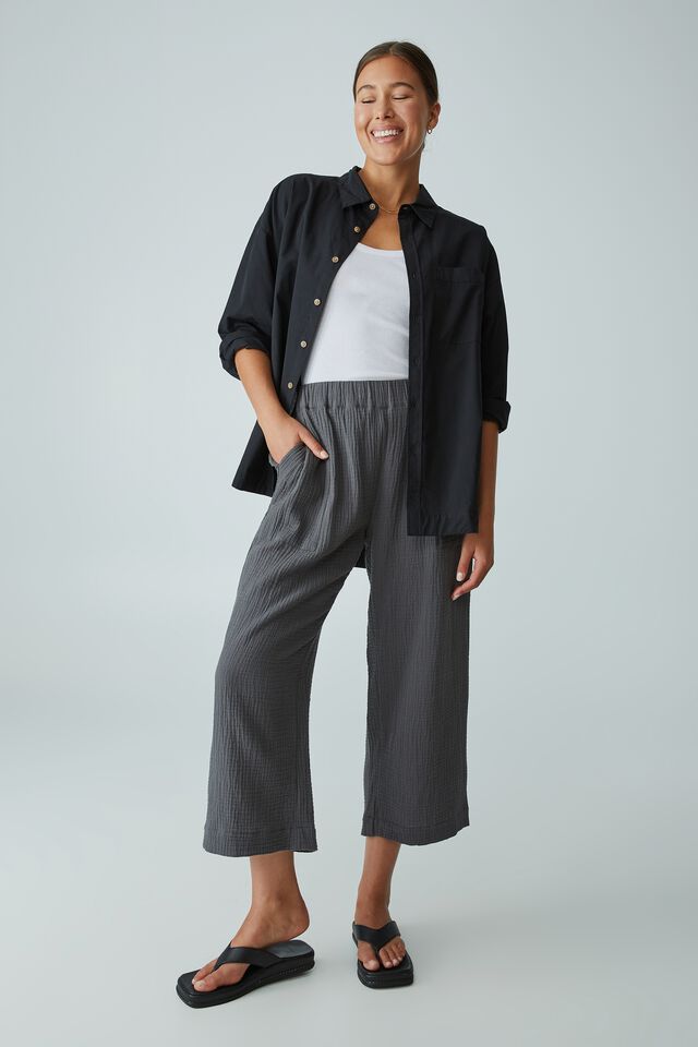Double Cloth Pant In Organic Cotton, SLATE