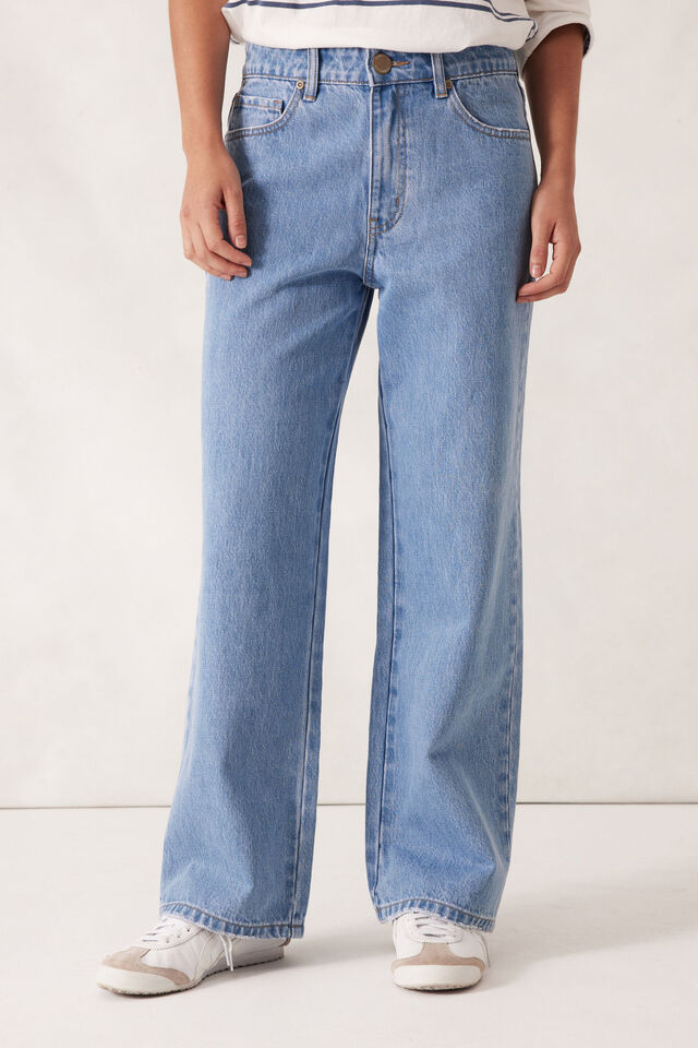 Frankie Loose Straight Jean, MID BLUE WASH
