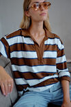 Shelby Slouchy Rugby Top, TOFFEE/WHITE/HERITAGE NAVY - alternate image 5