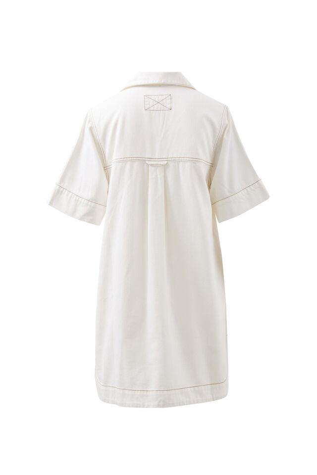 Sammy Relaxed Shirt Dress, FRESH ECRU