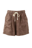 Panelled Pull On Short, CHOC LINEN - alternate image 2