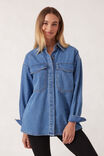 Essential Denim Shirt, MID BLUE WASH - alternate image 5