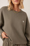 Quinn Slouchy Crew, WASHED OLIVE - alternate image 5