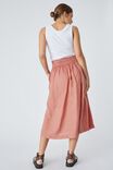 Linen Midi Skirt, SPICED PINK