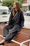 Bobbi Side Pocket Denim Shacket, WASHED BLACK - alternate image 5