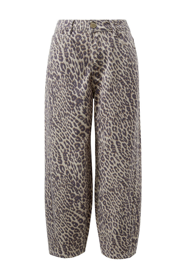 Tapered Barrel Jean, LEOPARD