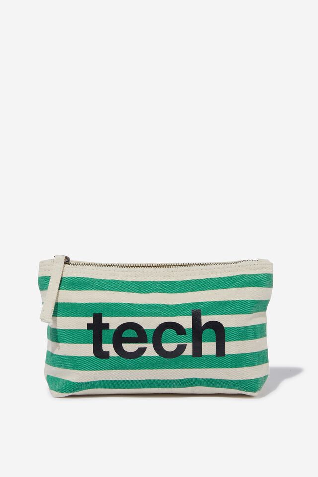 Monogram Pouch In Organic Cotton, GREEN/LOWERCASE 6
