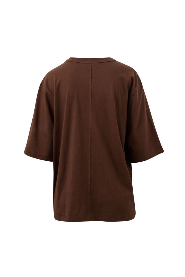 Luna Relaxed Tee, CHOCOLATE/CERES SCRIPT