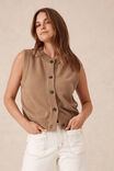 Sleeveless Knit Cardi, SUMMER TAUPE - alternate image 4