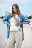 Maeve Longline Panelled Denim Shirt, MID VINTAGE BLUE - alternate image 6