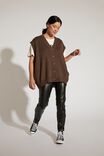 Soft Knit Oversized Vest In Recycled Blend, BITTER CHOCOLATE MARLE - alternate image 4