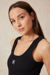 Contour Rib Scoop Tank, BLACK/WHITE MONOGRAM EMBROIDERY - alternate image 5