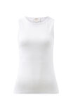 High Neck Rib Singlet, WHITE - alternate image 2