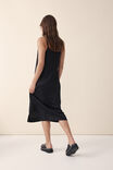 Satin Slip Dress With Recycled Fibres, BLACK - alternate image 3