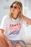 Stevie Slouchy Tee, WHITE/CERES RETRO PALMS - alternate image 5