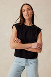 Extended Shoulder Tee, BLACK - alternate image 1